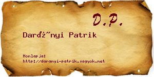 Darányi Patrik névjegykártya
